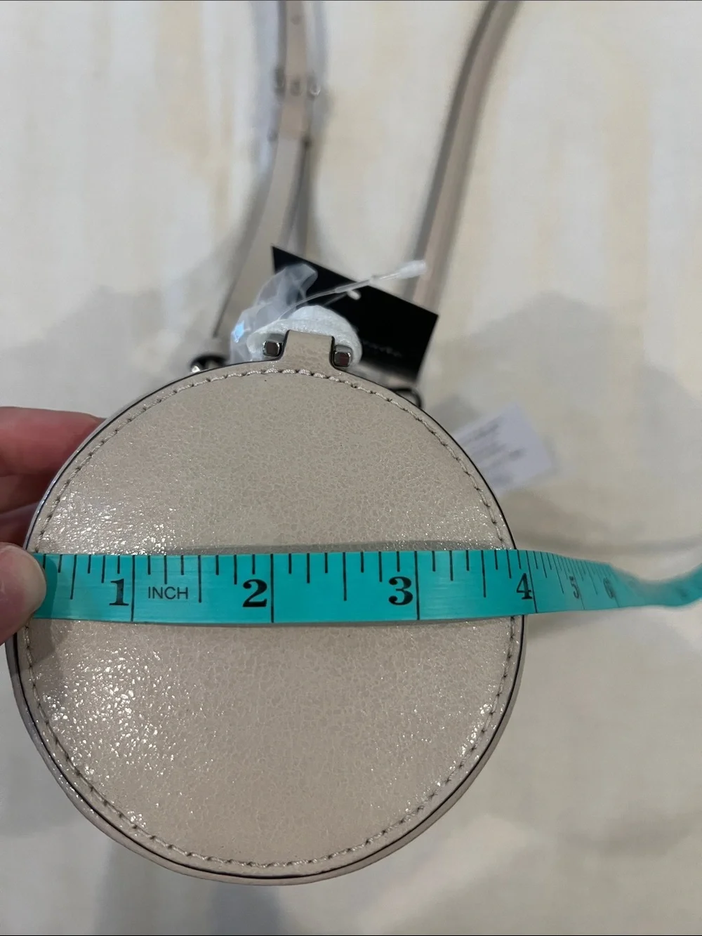 Kate Spade Light Gray Pebbled Leather Chain-Trim Crossbody